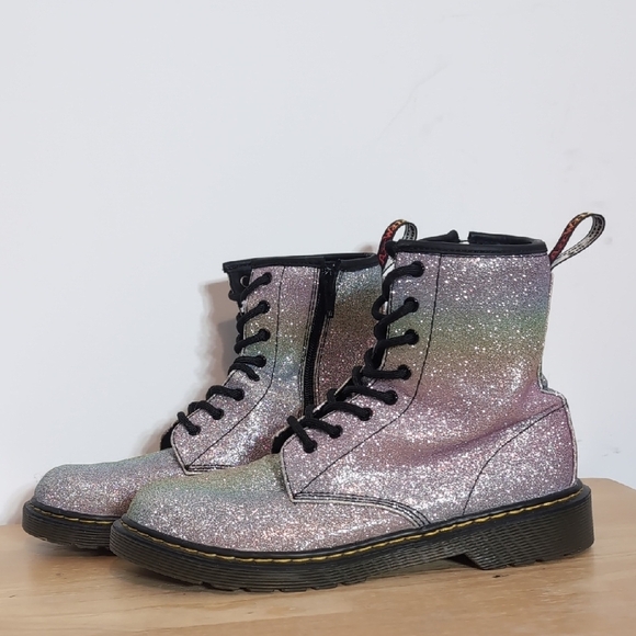 Dr. Martens 1460 Rainbow Glitter Lace Up Boots - Picture 1 of 8
